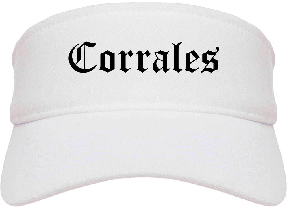 Corrales New Mexico NM Old English Mens Visor Cap Hat White