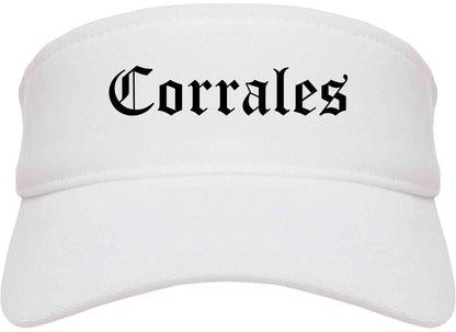 Corrales New Mexico NM Old English Mens Visor Cap Hat White
