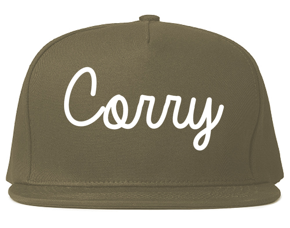 Corry Pennsylvania PA Script Mens Snapback Hat Grey