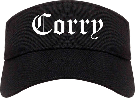 Corry Pennsylvania PA Old English Mens Visor Cap Hat Black