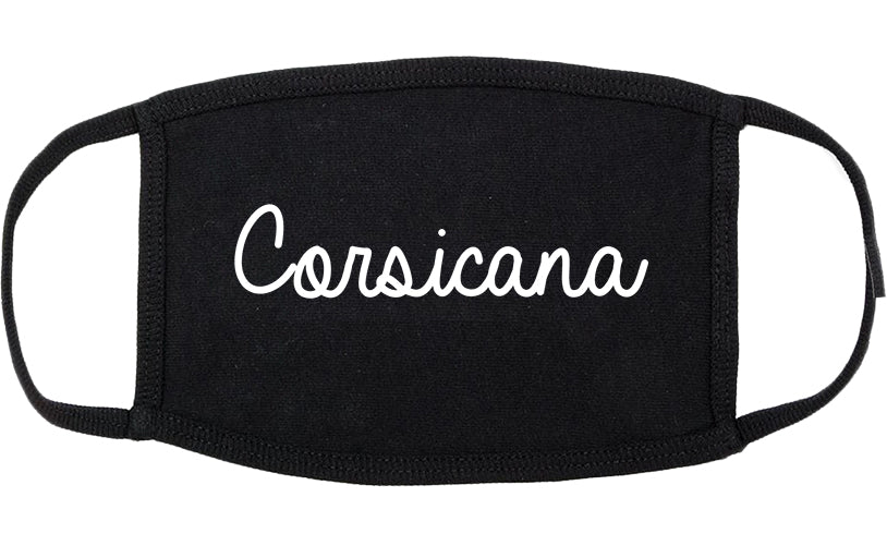 Corsicana Texas TX Script Cotton Face Mask Black