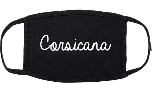 Corsicana Texas TX Script Cotton Face Mask Black