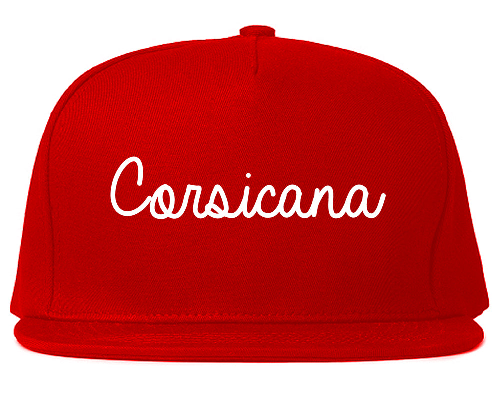 Corsicana Texas TX Script Mens Snapback Hat Red