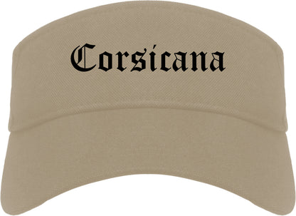 Corsicana Texas TX Old English Mens Visor Cap Hat Khaki