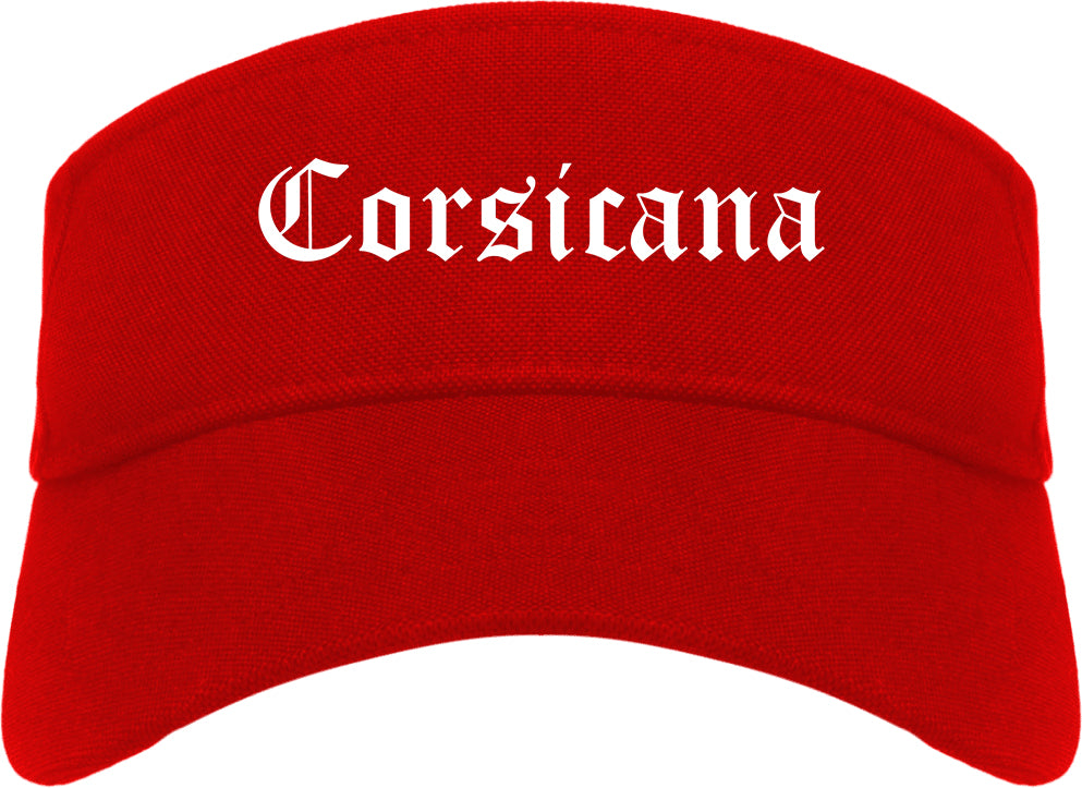 Corsicana Texas TX Old English Mens Visor Cap Hat Red