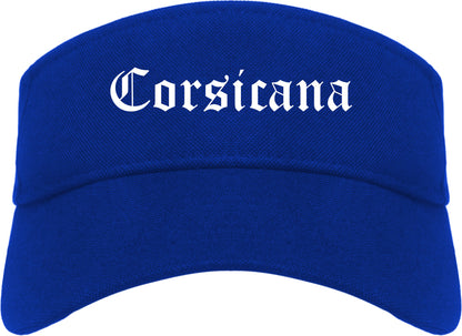 Corsicana Texas TX Old English Mens Visor Cap Hat Royal Blue