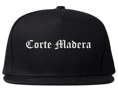 Corte Madera California CA Old English Mens Snapback Hat Black