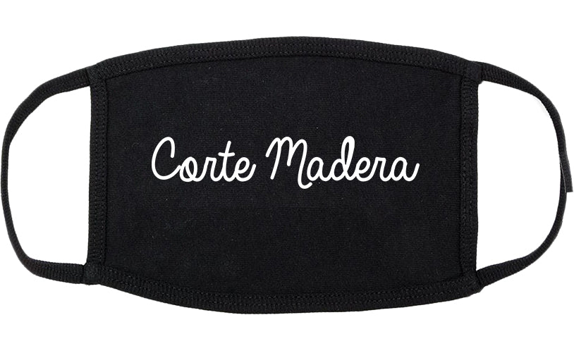 Corte Madera California CA Script Cotton Face Mask Black