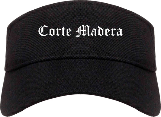 Corte Madera California CA Old English Mens Visor Cap Hat Black