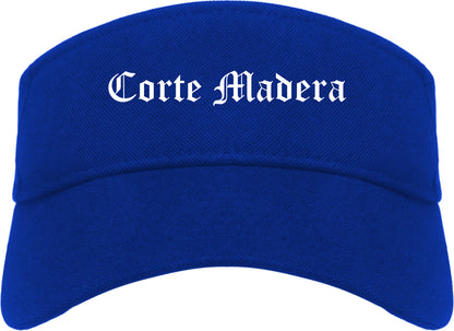 Corte Madera California CA Old English Mens Visor Cap Hat Royal Blue