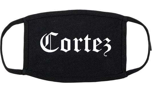 Cortez Colorado CO Old English Cotton Face Mask Black