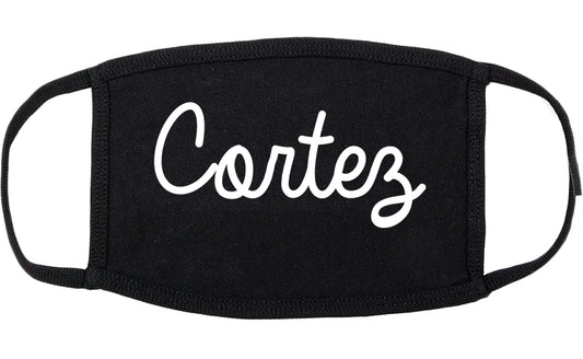 Cortez Colorado CO Script Cotton Face Mask Black