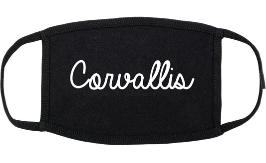 Corvallis Oregon OR Script Cotton Face Mask Black