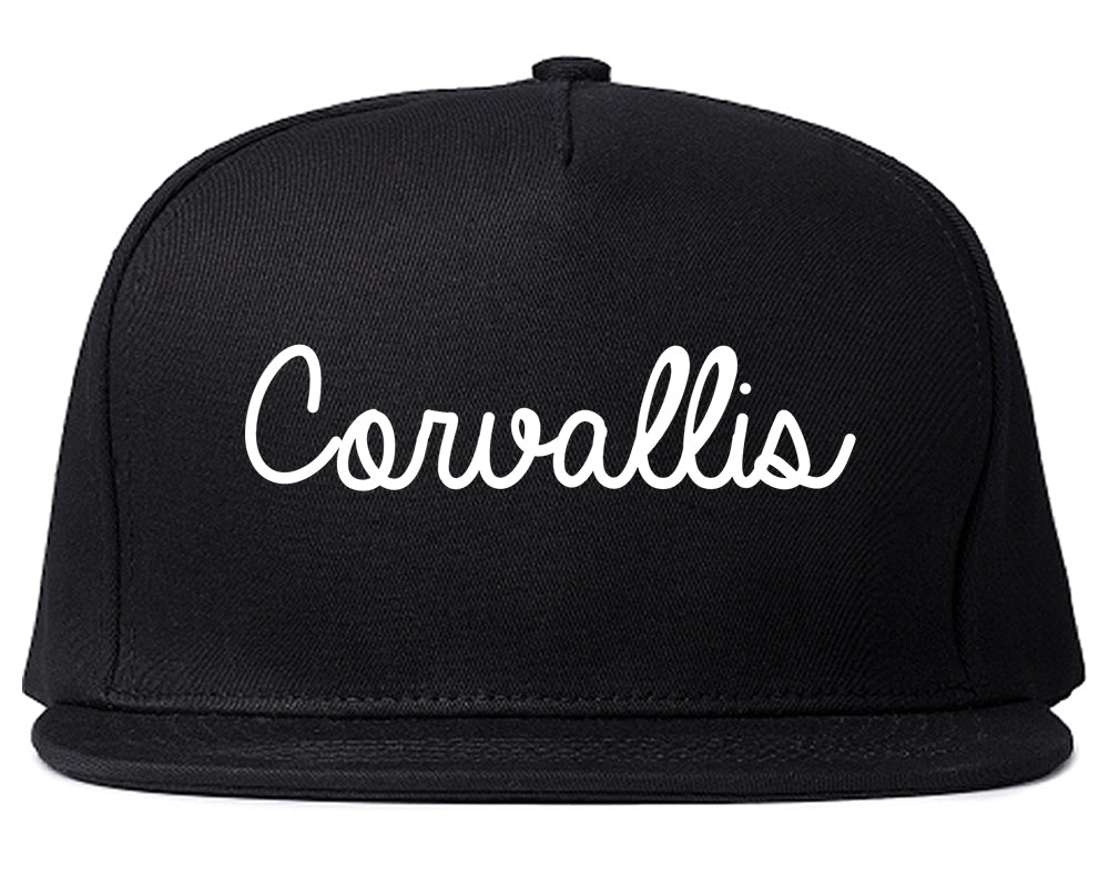 Corvallis Oregon OR Script Mens Snapback Hat Black