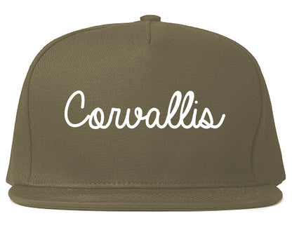 Corvallis Oregon OR Script Mens Snapback Hat Grey