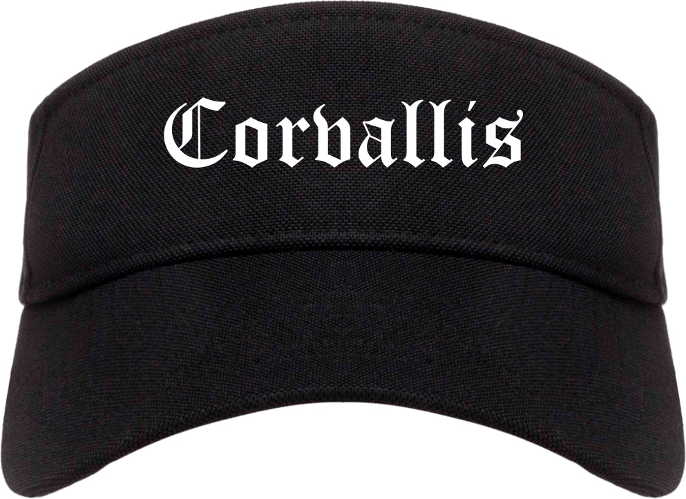 Corvallis Oregon OR Old English Mens Visor Cap Hat Black