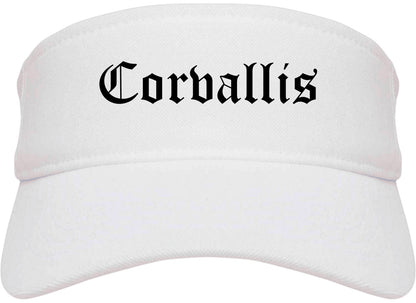 Corvallis Oregon OR Old English Mens Visor Cap Hat White