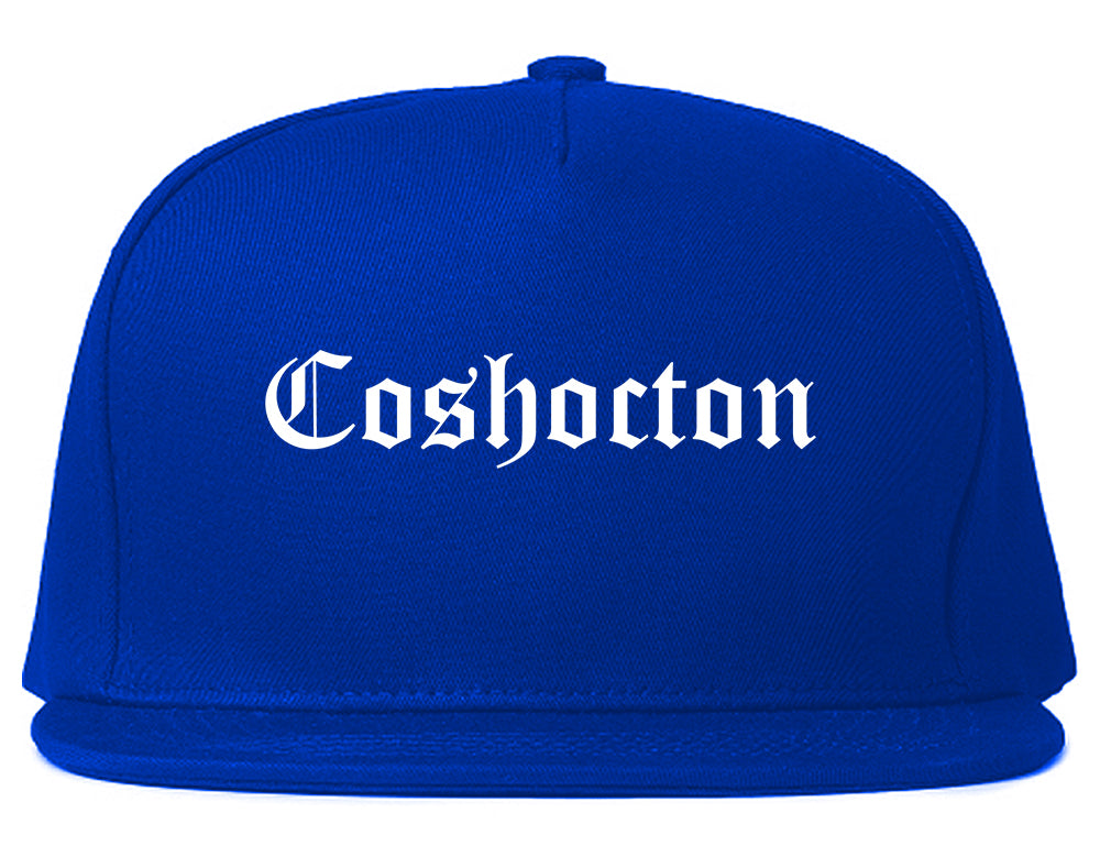 Coshocton Ohio OH Old English Mens Snapback Hat Royal Blue