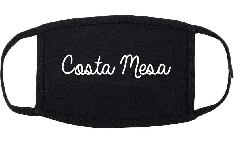 Costa Mesa California CA Script Cotton Face Mask Black