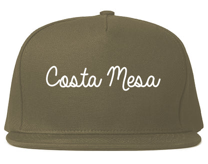 Costa Mesa California CA Script Mens Snapback Hat Grey