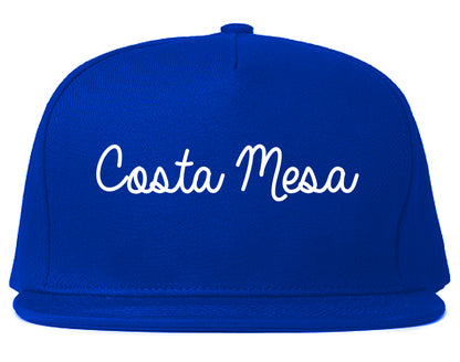 Costa Mesa California CA Script Mens Snapback Hat Royal Blue