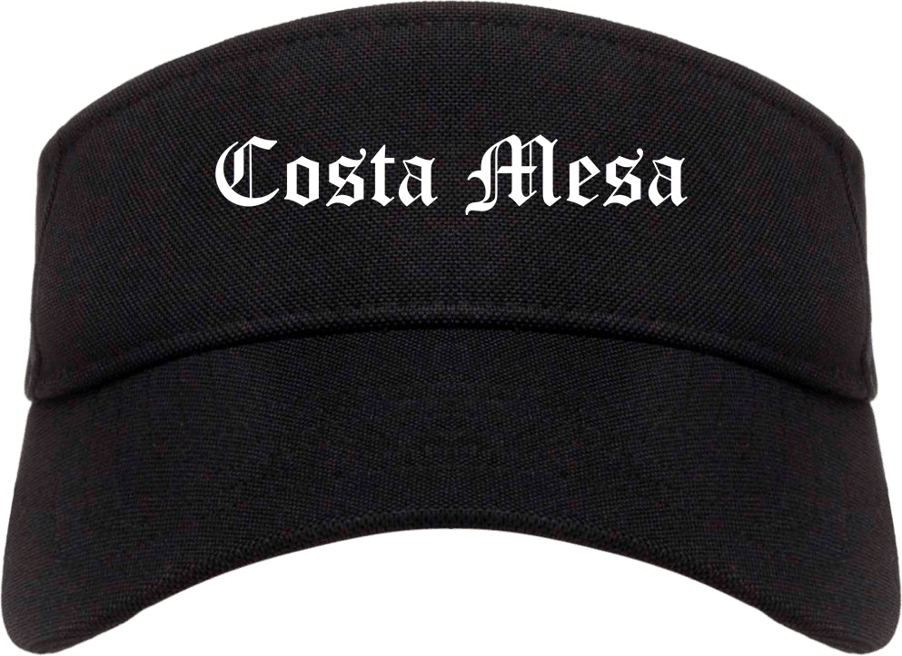 Costa Mesa California CA Old English Mens Visor Cap Hat Black