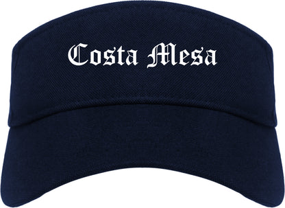 Costa Mesa California CA Old English Mens Visor Cap Hat Navy Blue