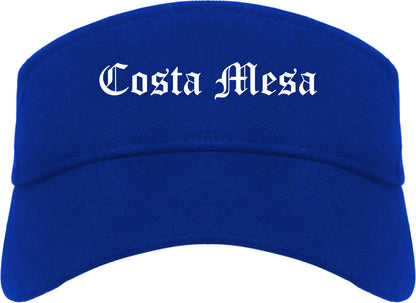 Costa Mesa California CA Old English Mens Visor Cap Hat Royal Blue