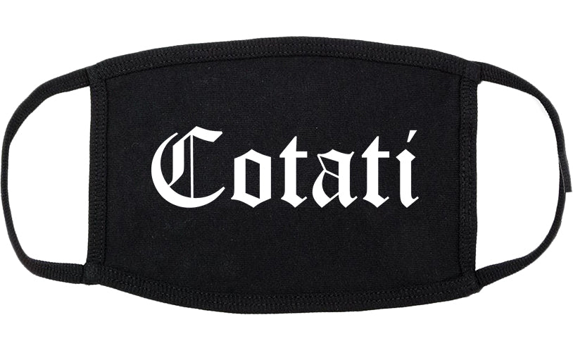 Cotati California CA Old English Cotton Face Mask Black