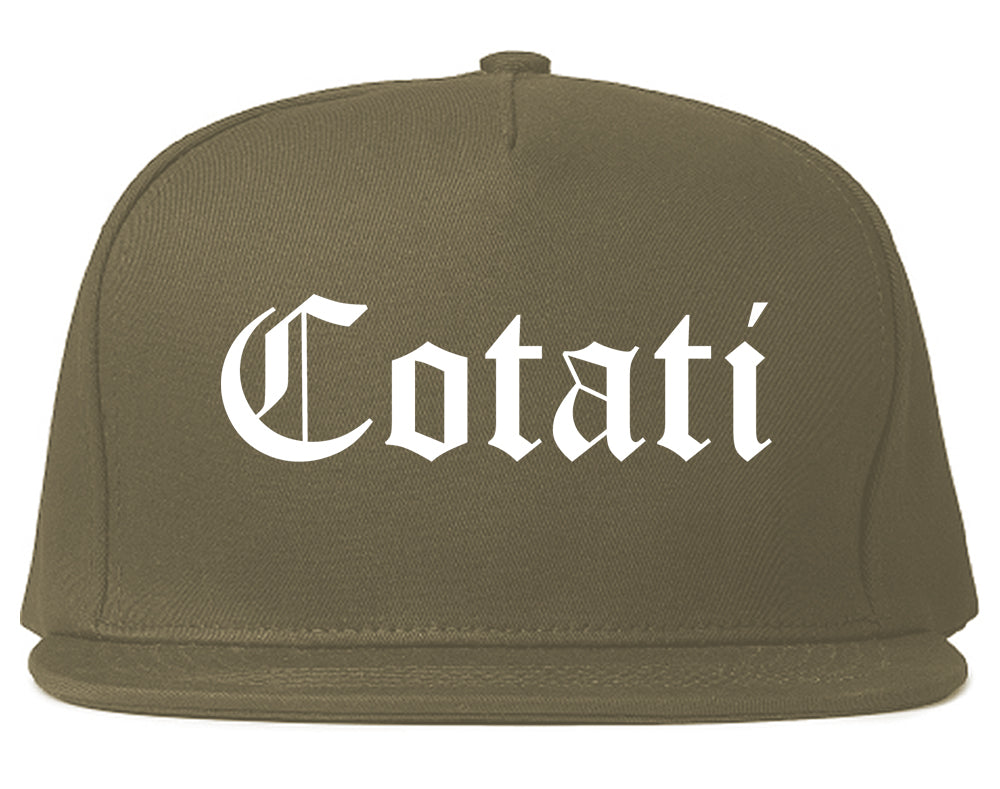Cotati California CA Old English Mens Snapback Hat Grey