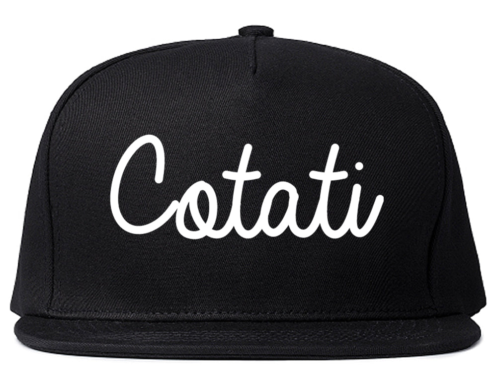 Cotati California CA Script Mens Snapback Hat Black