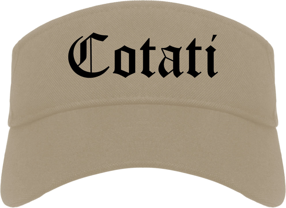 Cotati California CA Old English Mens Visor Cap Hat Khaki