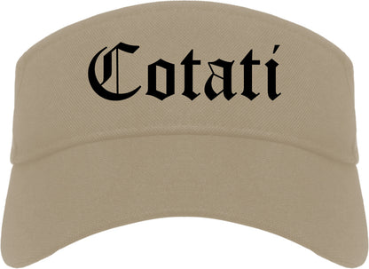 Cotati California CA Old English Mens Visor Cap Hat Khaki