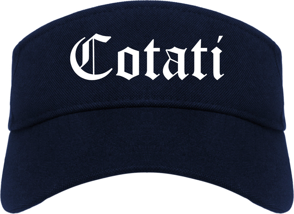 Cotati California CA Old English Mens Visor Cap Hat Navy Blue