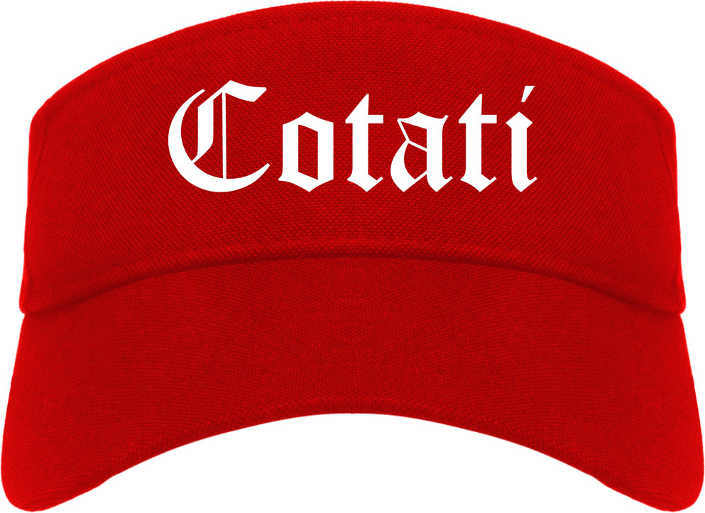 Cotati California CA Old English Mens Visor Cap Hat Red