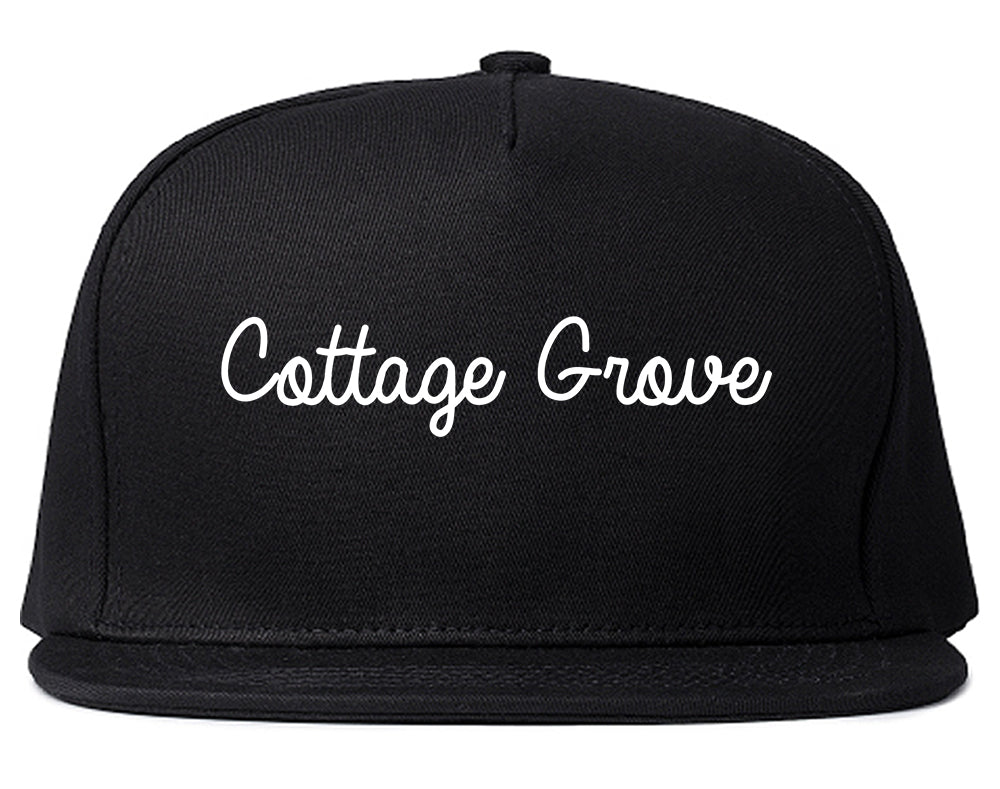Cottage Grove Minnesota MN Script Mens Snapback Hat Black