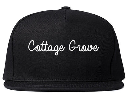 Cottage Grove Minnesota MN Script Mens Snapback Hat Black