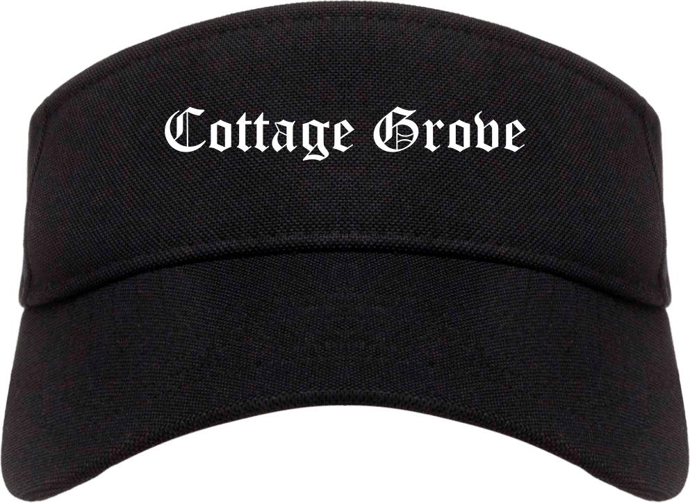 Cottage Grove Minnesota MN Old English Mens Visor Cap Hat Black