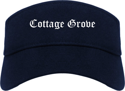 Cottage Grove Minnesota MN Old English Mens Visor Cap Hat Navy Blue