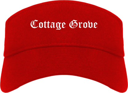 Cottage Grove Minnesota MN Old English Mens Visor Cap Hat Red