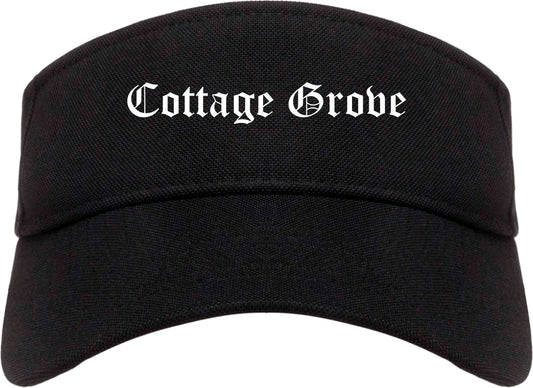 Cottage Grove Oregon OR Old English Mens Visor Cap Hat Black