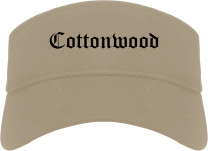 Cottonwood Arizona AZ Old English Mens Visor Cap Hat Khaki