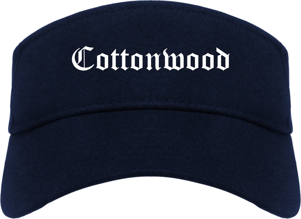 Cottonwood Arizona AZ Old English Mens Visor Cap Hat Navy Blue