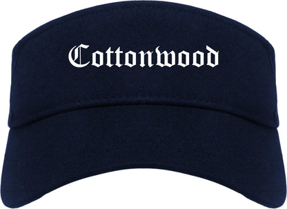 Cottonwood Arizona AZ Old English Mens Visor Cap Hat Navy Blue