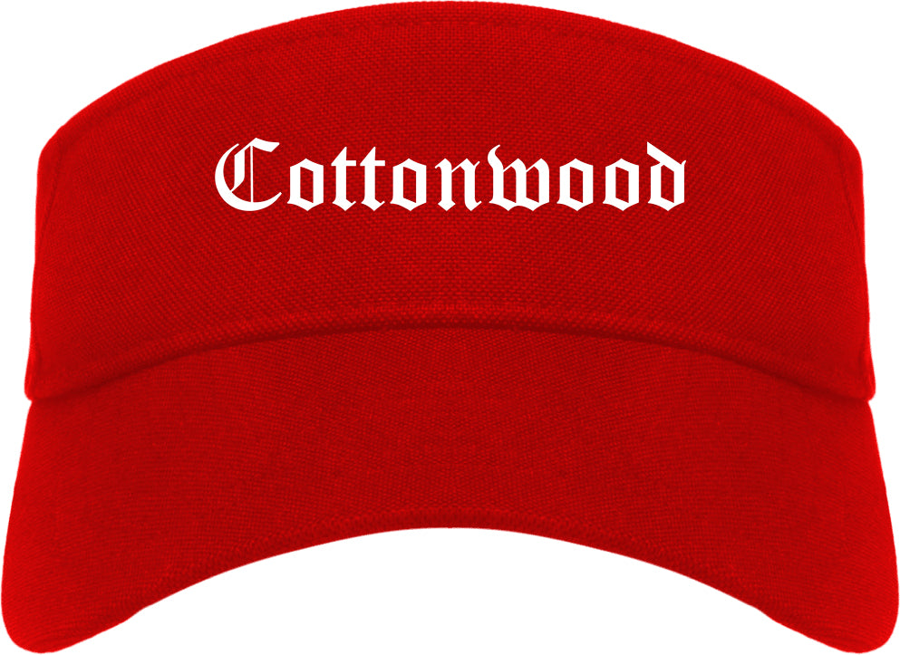 Cottonwood Arizona AZ Old English Mens Visor Cap Hat Red