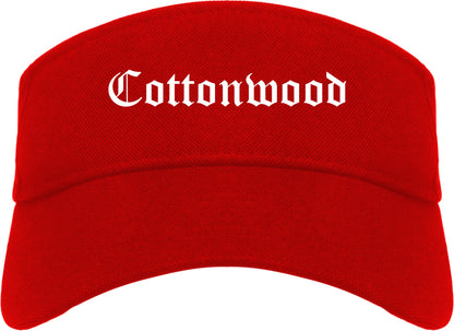 Cottonwood Arizona AZ Old English Mens Visor Cap Hat Red