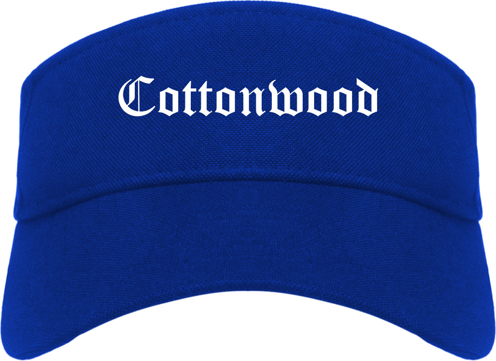 Cottonwood Arizona AZ Old English Mens Visor Cap Hat Royal Blue