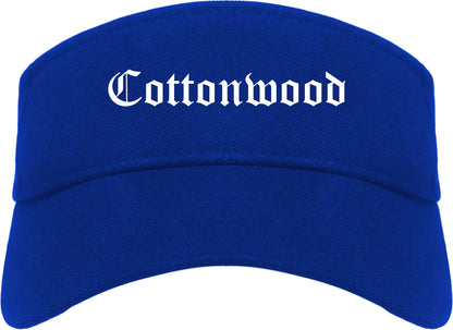 Cottonwood Arizona AZ Old English Mens Visor Cap Hat Royal Blue