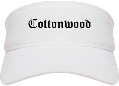 Cottonwood Arizona AZ Old English Mens Visor Cap Hat White