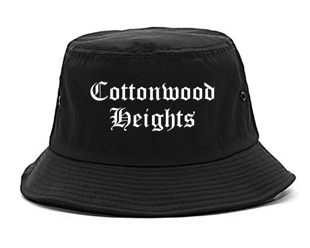 Cottonwood Heights Utah UT Old English Mens Bucket Hat Black